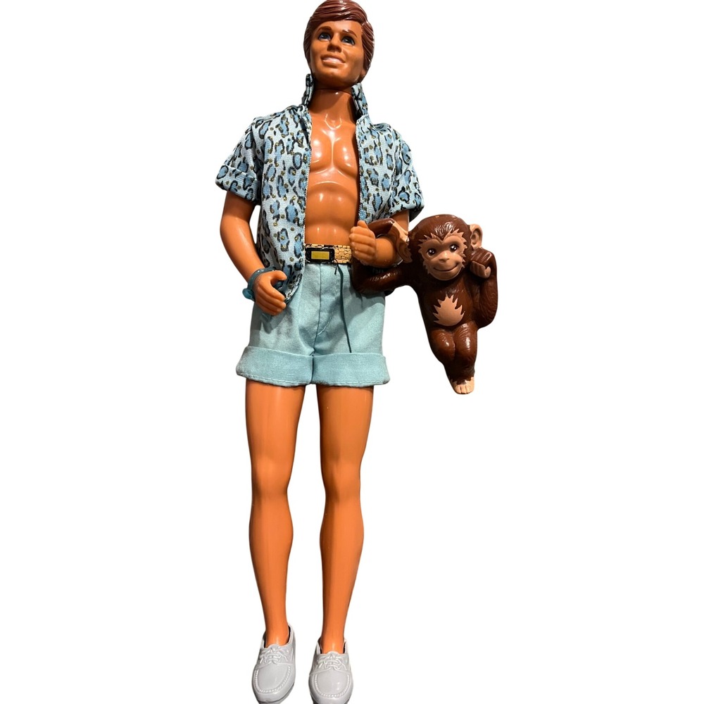 Vintage Mattel Ken 1988 Animal Lovin Ken Doll With Monkey Barbie Toy Story 3